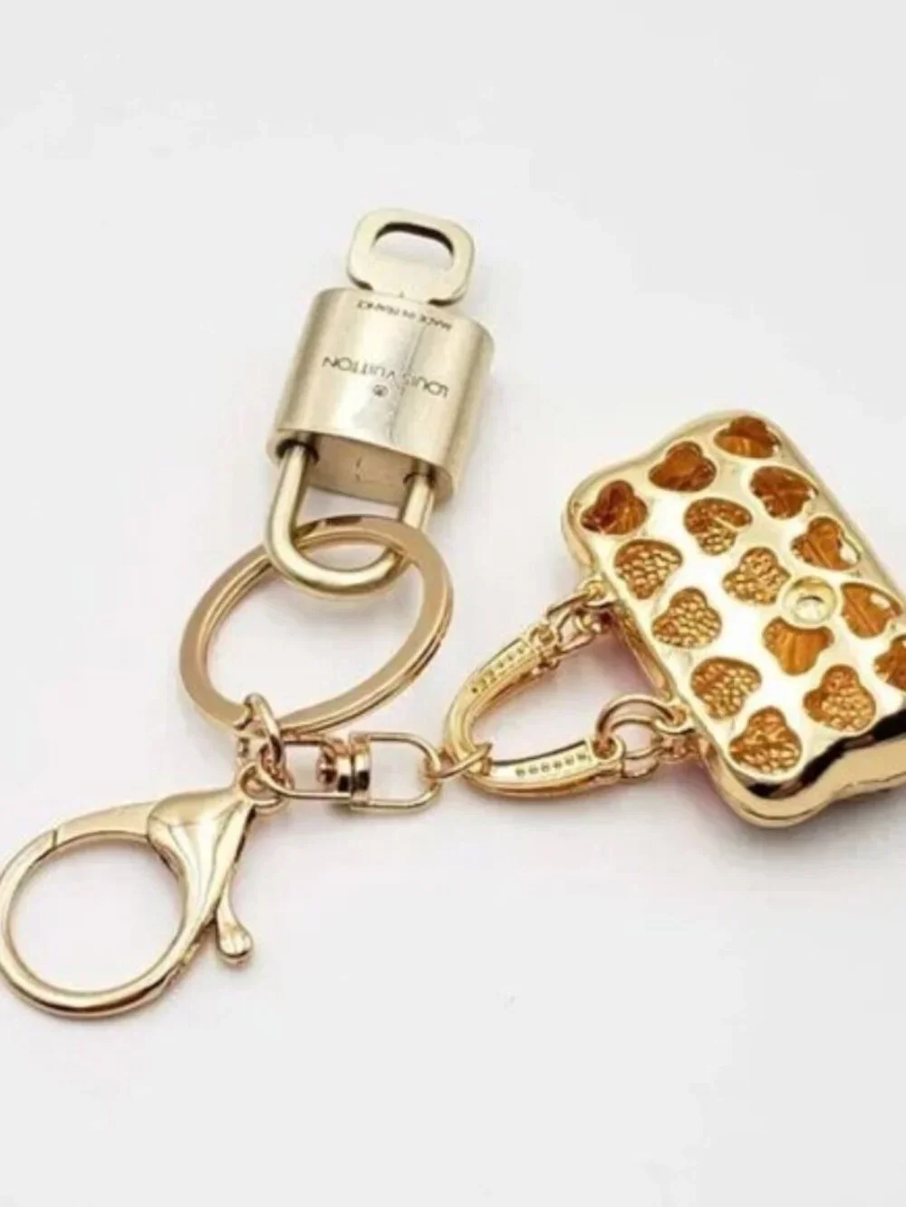 Louis Vuitton Gold Padlock 🔑 Authentic LV Unbranded Keychain Bag Charm